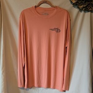 Reel Life Coral Orange Long Sleeve Rash Guard Size XL